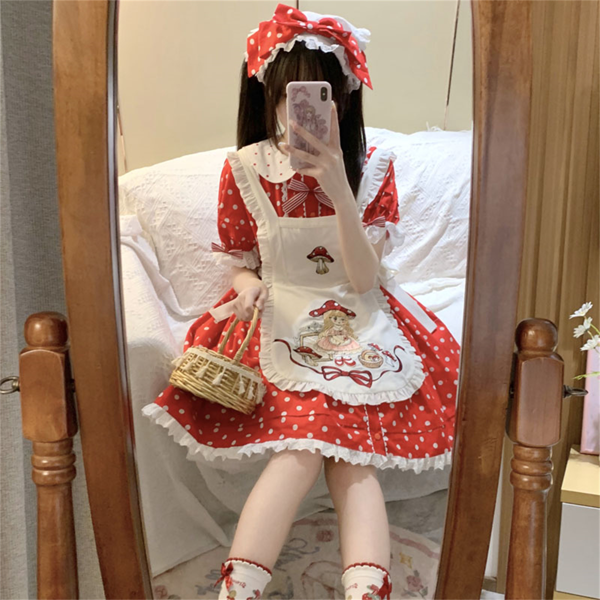 Japanese Sweet Style Lolita Co - Embroidery Apron review and price