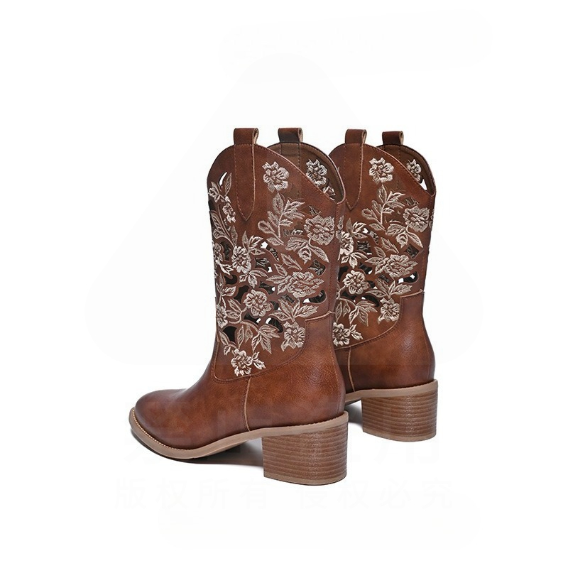 Retro Women Shoes Exquisite Ge - Embroidery On Leather review and price