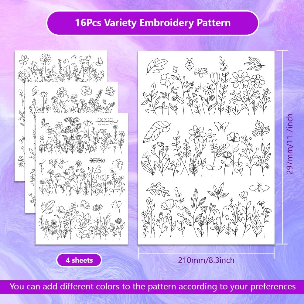 Water Soluble Embroidery Patte - Embroidery Flower Pattern review and price