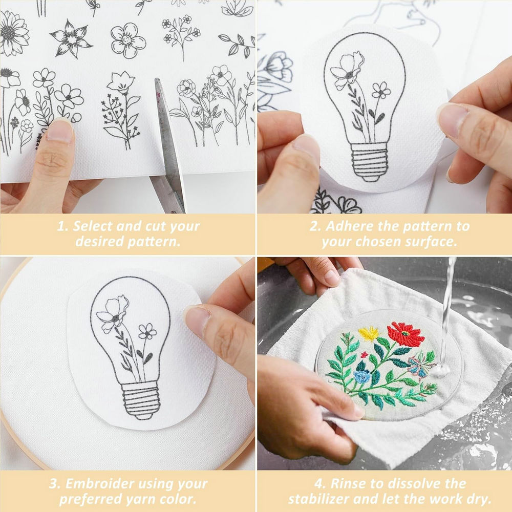 Water Soluble Embroidery Patte - Embroidery Flower Pattern review and price