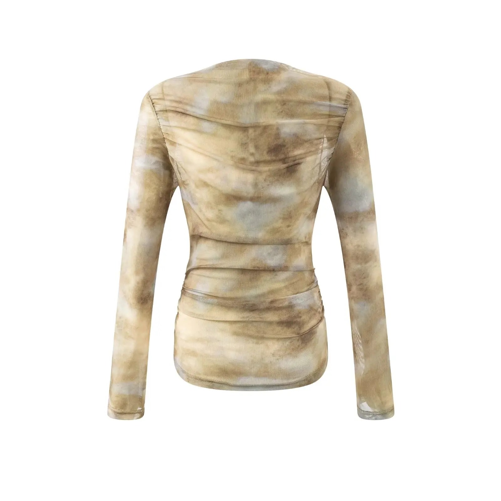 2025 Sexy Tie-Dye Print Ruched - Embroidery Origin review and price