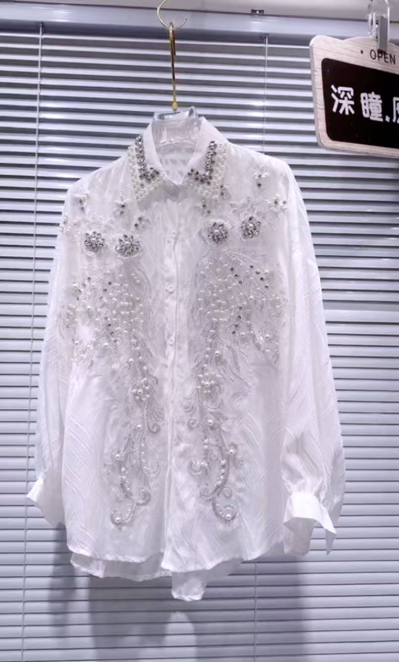 New In Sparkle Pearls Beaded D - Embroidery On Shirt review and price