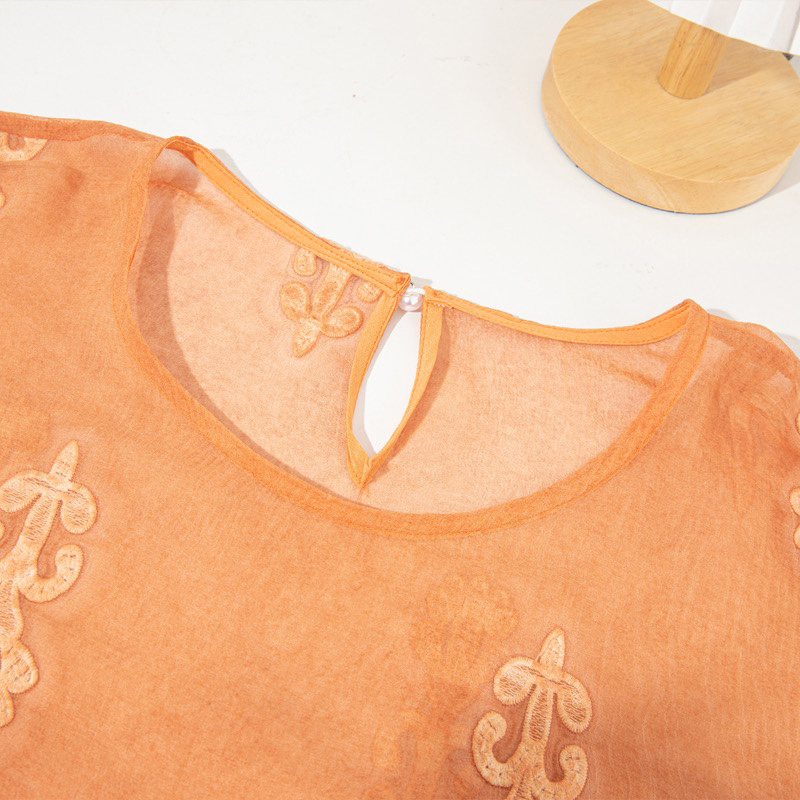 100% Mulberry Silk Women Long  - Embroidery On Shirt review and price