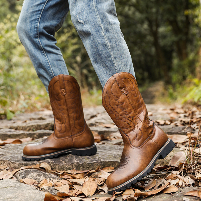 Men's Boots Classic Handmade E - Embroidery On Leather review and price