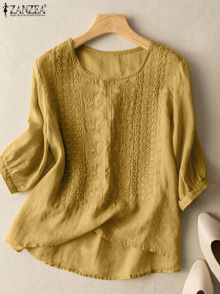 ZANZEA Elegant Women Embroider - Embroidery On Shirt review and price