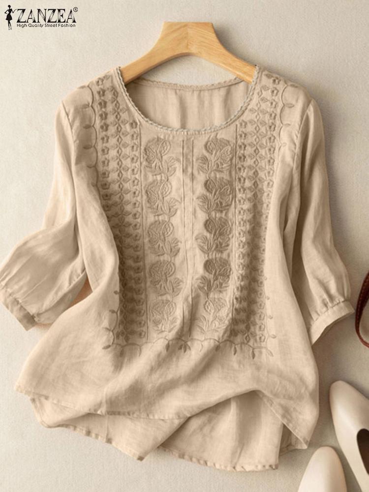 ZANZEA Elegant Women Embroider - Embroidery On Shirt review and price