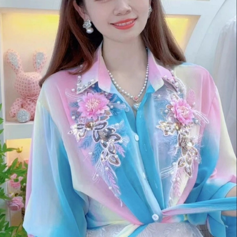 2024 Summer New Office Lady Te - Embroidery On Shirt review and price