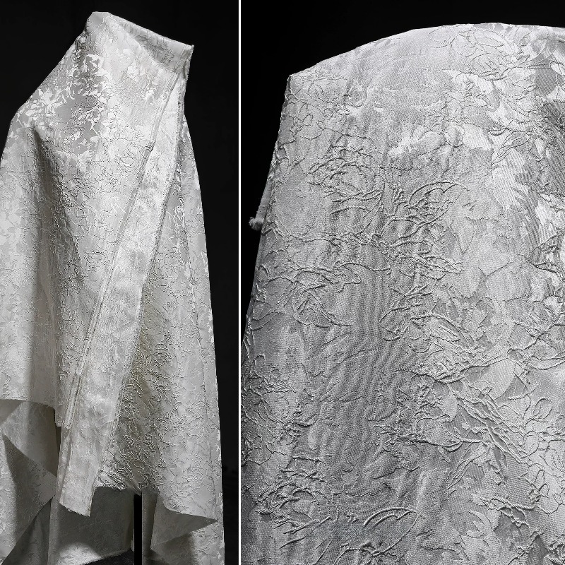 White Linear Plant Flower Jacq - Embroidery Texture review and price