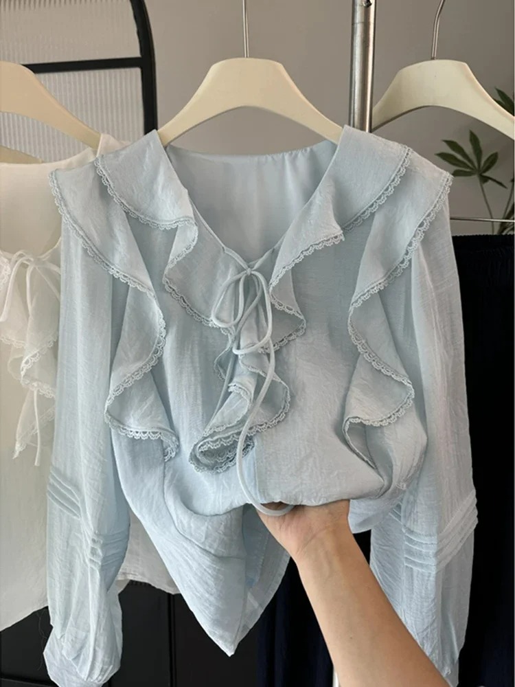 French V-Neck Chic Long Sleeve - Embroidery Origin review and price