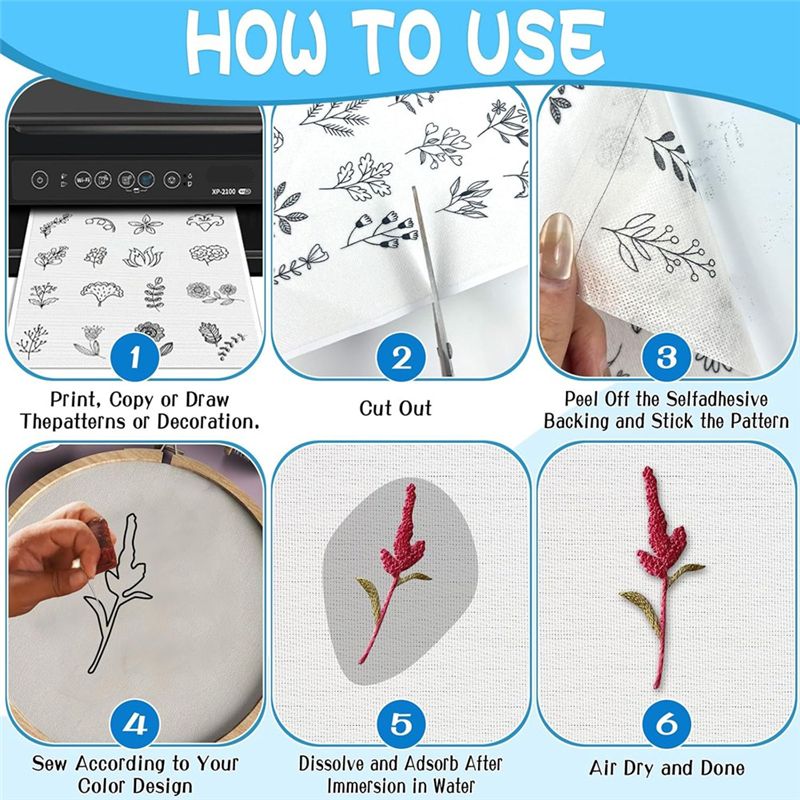 LIKE WISH 15PCS A4 Water-Solub - Water Soluble Stabilizer review and price