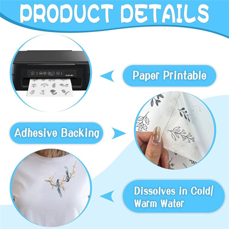 LIKE WISH 15PCS A4 Water-Solub - Water Soluble Stabilizer review and price