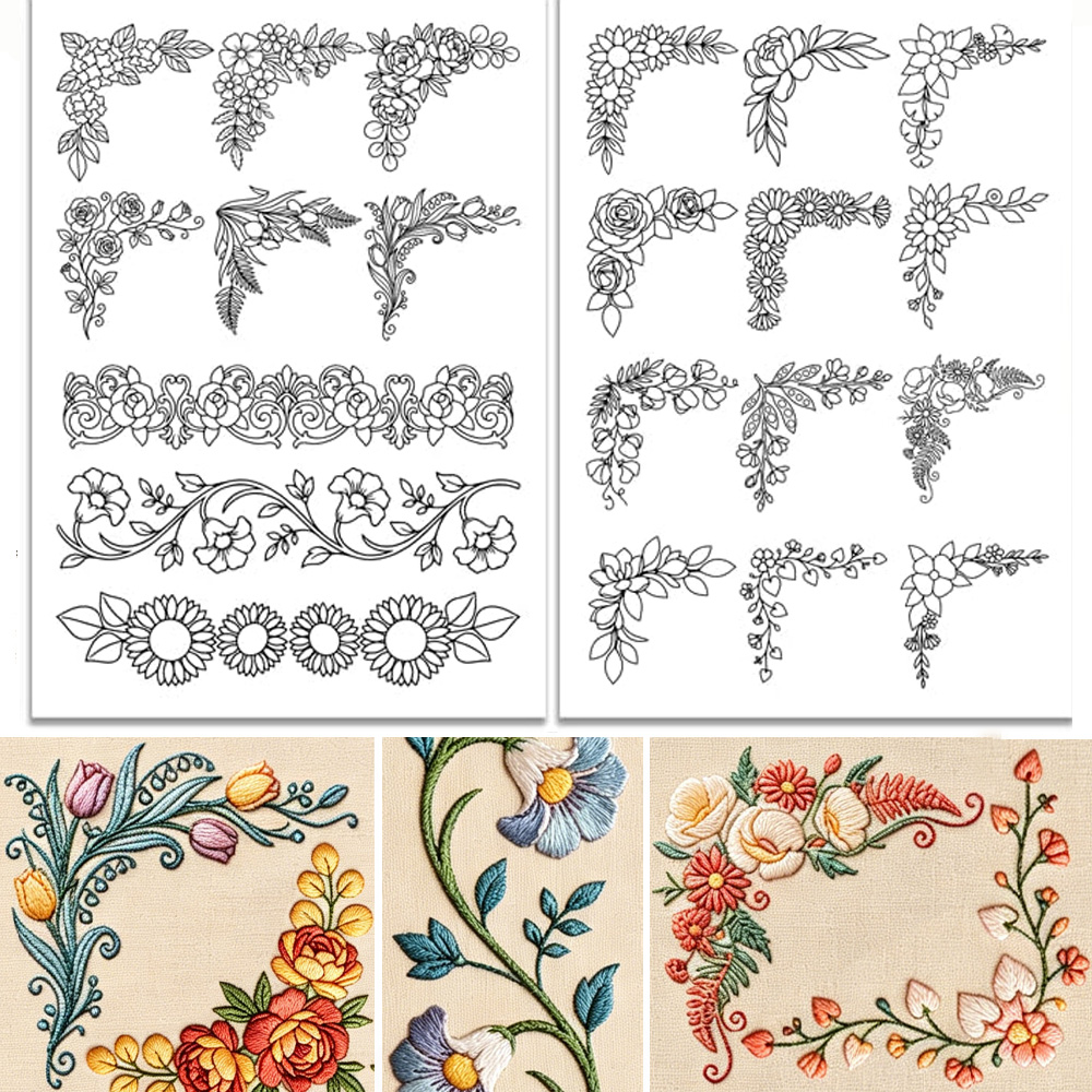 Pre-Printed Large Floral Borde - Water Soluble Stabilizer review and price
