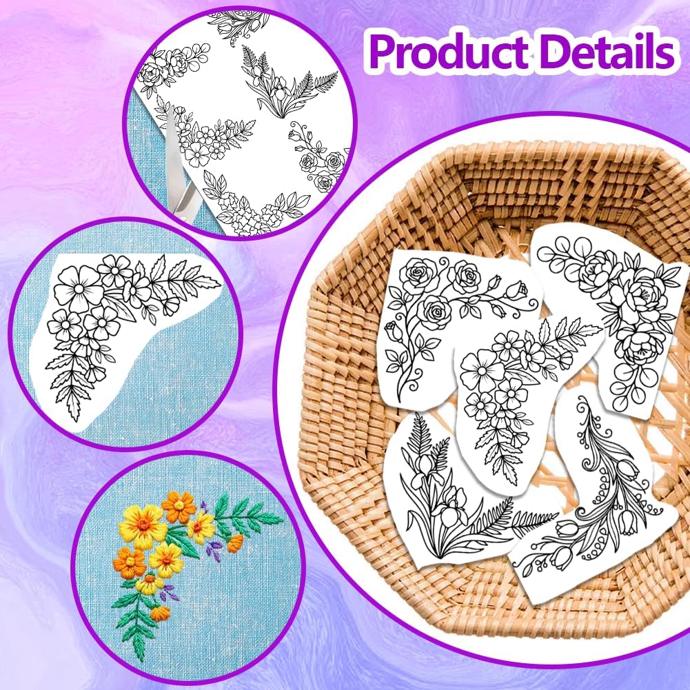Pre-Printed Large Floral Borde - Water Soluble Stabilizer review and price