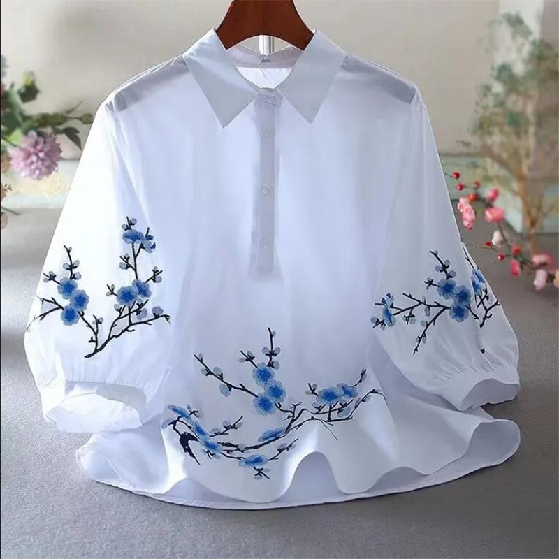 White Embroidered Shirt Women  - Embroidery On Shirt review and price